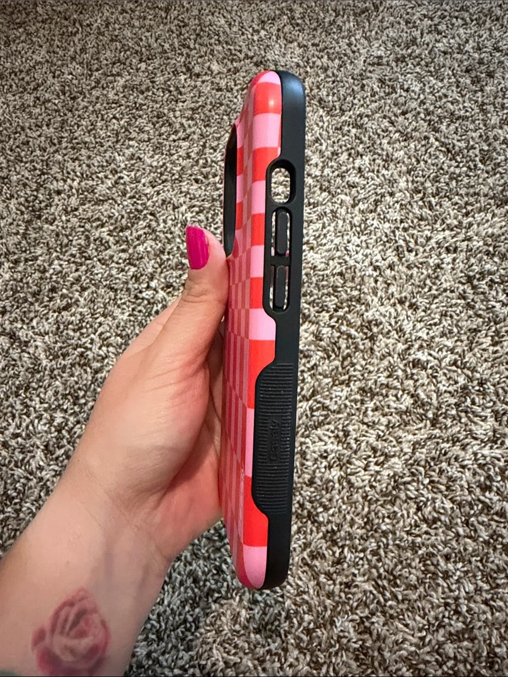 Casely Red & Pink Checkerboard Protective Phone Case